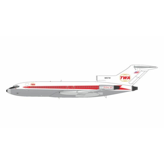 1/200 TRANS WORLD AIRLINES (TWA) B727-100 N851TW STAR STREAM LIVERY (UPGRADED STAND)
