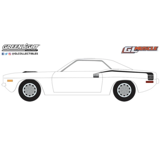 GL13350-B - 1/64 GREENLIGHT MUSCLE SERIES 28 - 1970 PLYMOUTH HEMI 'CUDA - ALPINE WHITE SOLID PACK