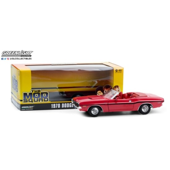 1/18 THE MOD SQUAD (1968-73 TV SERIES) - 1970 DODGE CHALLENGER R/T CONVERTIBLE - RALLYE RED