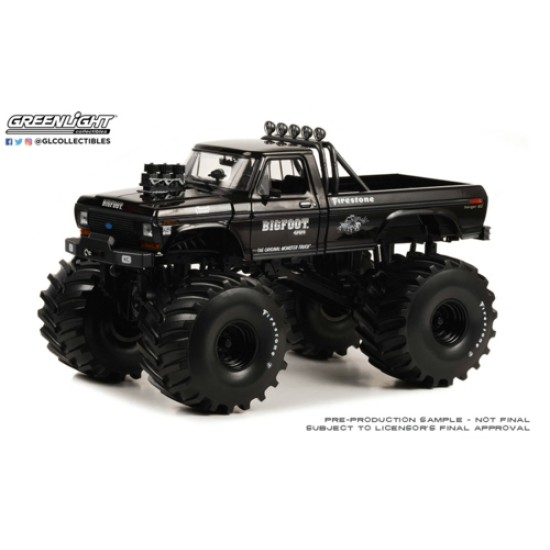 1/18 KINGS OF CRUNCH BIGFOOT NO.1 1974 FORD F-250 MONSTER WITH 66 INCH TYRES BLACK BANDIT EDITION