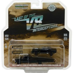 GL29925 - 1/64 FORD F-350 RAMP TRUCK 1972 -  WITH LAST OF THE V8 INTERCEPTORS (1979) 1973 FORD FALCON XB - EVERGREEN - HOBBY EXCLUSIVE