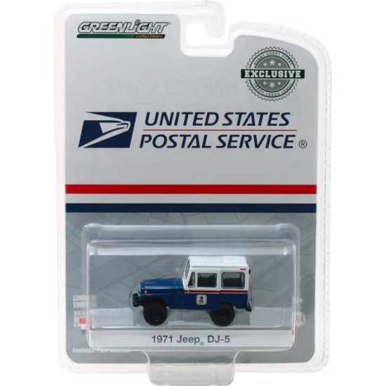 1/64 1971 JEEP DJ-5 USPS BLUE WITH WHITE ROOF