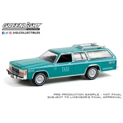 1/64 1991 FORD LTD CROWN VICTORIA WAGON ROSARITO BAJA CALIFORNIA MEXICO TAXI TEAL/WHITE STRIPES (HOBBY EXCLUSIVE)