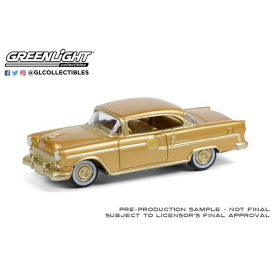 1/64 1955 CHEVROLET BEL AIR THE 50 MILLIONTH GENERAL MOTORS CAR GOLD PLATED (HOBBY EXCLUSIVE)