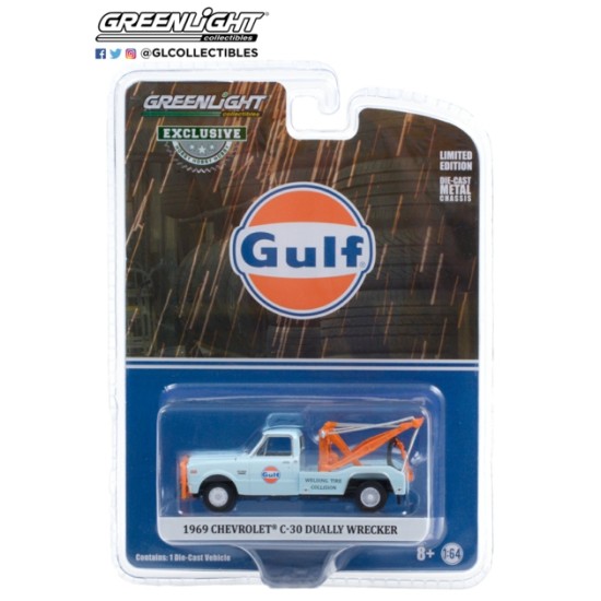 GL30275 - 1/64 1969 CHEVROLET C-30 DUALLY WRECKER GULF OIL WELDING TYRE COLLISION (HOBBY EXCLUSIVE)