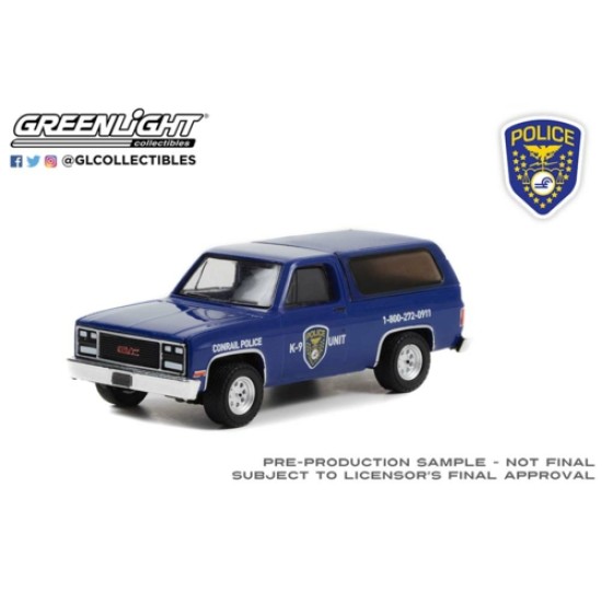 1/64 1990 GMC JIMMY CONRAIL POLICE K-9 UNIT (HOBBY EXCLUSIVE)