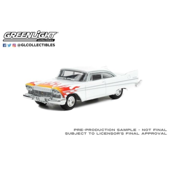 1/64 FLAMES THE SERIES 1957 PLYMOUTH BELVEDERE WHITE WITH FLAMES (HOBBY EXCLUSIVE)