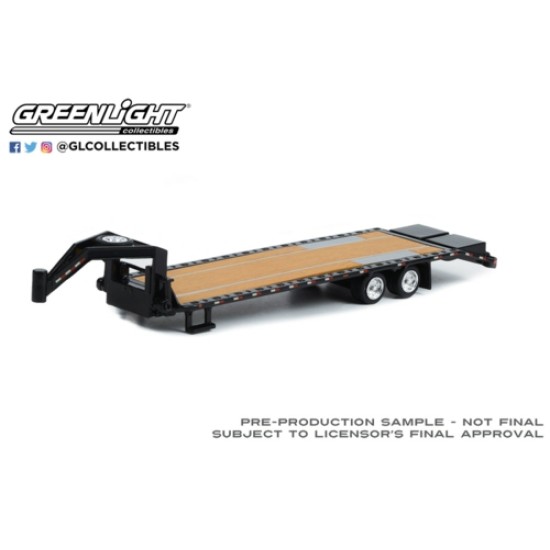 1/64 GOOSENECK TRAILER BLACK WITH RED AND WHITE CONSPICUITY STRIPES (HOBBY EXCLUSIVE)