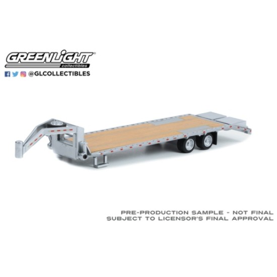 1/64 GOOSENECK TRAILER PRIMER GREY WITH RED AND WHITE CONSPICUITY STRIPES (HOBBY EXCLUSIVE)