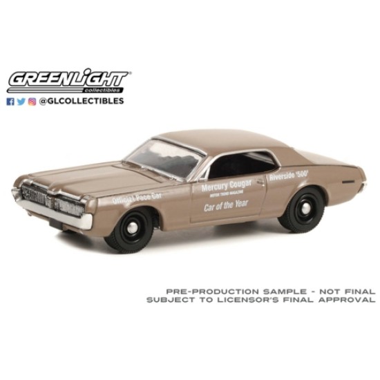 1/64 1967 MERCURY COUGAR RIVERSIDE 500 OFFICIAL PACE CAR MOTOR TREND MAGAZINE CAR OF THE YEAR (HOBBY EXCLUSIVE)