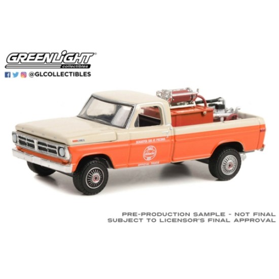 1/64 1971 FORD F-250 WITH FIRE EQUIPMENT HOSE AND TANK 1971 SCHAEFER 500 AT POCONO OFFICIAL TRUCK (HOBBY EXCLUSIVE)