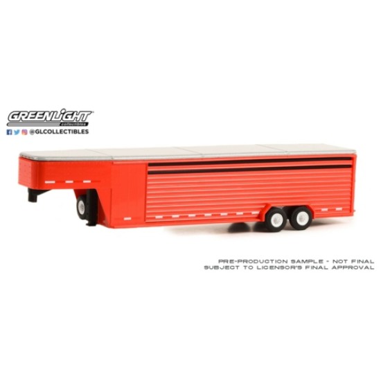 1/64 HITCH AND TOW TRAILERS 26 FOOT CONTINUOUS GOOSENECK LIVESTOCK TRAILER RED (HOBBY EXCLUSIVE)