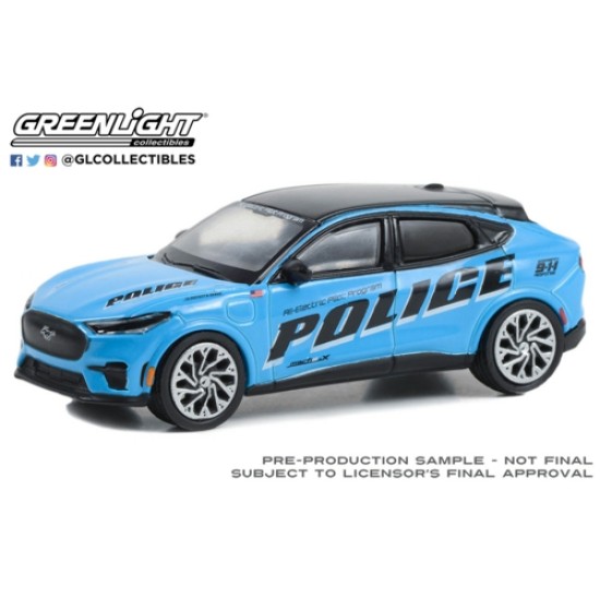 1/64 2022 FORD MUSTANG MACH-E POLICE GT ALL ELECTRIC PILOT PROGRAM 30429