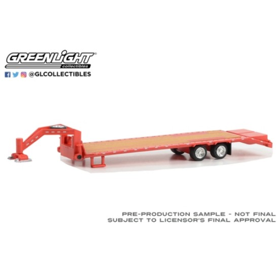 1/64 GOOSENECK TRAILER RED WITH RED AND WHITE CONSPICUITY STRIPES 30467