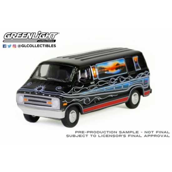 1/64 VANNIN' - 1977 DODGE B-100 CUSTOM VAN - MOUNTAIN SUNRISE DECORATION 30475