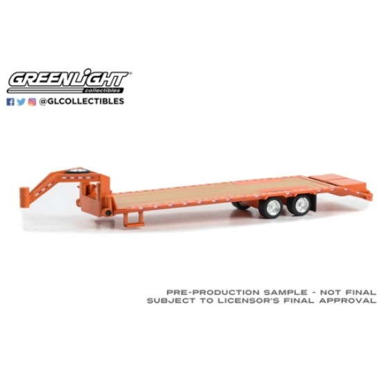 GL30486 - 1/64 GOOSENECK TRAILER - ORANGE WITH RED AND WHITE CONSPICUITY STRIPES (HOBBY EXCLUSIVE) 