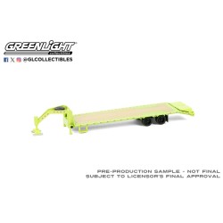 1/64 GOOSENECK TRAILER LIME GREEN W/ RED AND WHITE CONSPICUITY STRIPES 30521