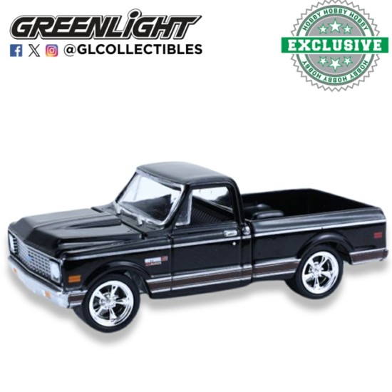 GL30546 - 1/64 CHEVY CHEYENNE C10 SHORT BED 1972 - BLACK (HOBBY EXCLUSIVE) GL30546 - 1/64 CHEVY CHEYENNE C10 SHORT BED 1972 - BLACK (HOBBY EXCLUSIVE)