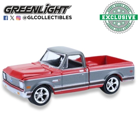 GL30547 - 1/64 CHEVY CHEYENNE C10 SHORT BED 1972 - RUBY RED AND GUNMETAL GREY (HOBBY EXCLUSIVE) GL30547 - 1/64 CHEVY CHEYENNE C10 SHORT BED 1972 - RUBY RED AND GUNMETAL GREY (HOBBY EXCLUSIVE)