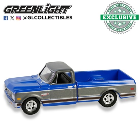 GL30567 - 1/64 CHEVY CHEYENNE C10 SHORT BED 1972 - ELECTRIC BLUE AND GUNMETAL GREY (HOBBY EXCLUSIVE) GL30567 - 1/64 CHEVY CHEYENNE C10 SHORT BED 1972 - ELECTRIC BLUE AND GUNMETAL GREY (HOBBY EXCLUSIVE)