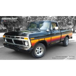 GL30571 - 1/64 FORD F-100 1977 - FREE WHEELING STRIPES EDITION - RAVEN BLACK - HOBBY EXCLUSIVE