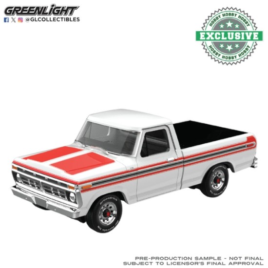 GL30574 - 1/64 FORD F-150 1977 - WHITE WITH ORANGE STRIPES - HOBBY EXCLUSIVE