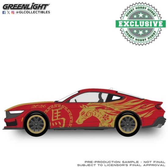GL30576 - 1/64 FORD MUSTANG DARK HORSE 2024 - CHINESE ZODIAC 2026 YEAR OF THE HORSE (NEW TOOLING)