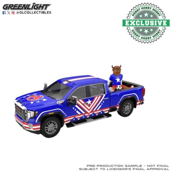 GL30588 - 1/64  INTERNATIONAL SOCCER CELEBRATION 26 - TBD TRUCK - USA TRIBUTE WITH BISON FIGURINE - HOBBY EXCLUSIVE