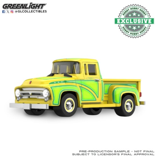 GL30596 - 1/64 LOWRIDERS - FORD F-100 1954 - BRIGHT YELLOW -  SERGIO ROCHA COLLABORATION - HOBBY EXCLUSIVE