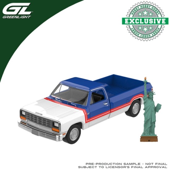 GL30599 - 1/64 DODGE RAM 1981 - AMERICA 250 EDITION WITH BIG STATUE OF LIBERTY FIGURINE - HOBBY EXCLUSIVE