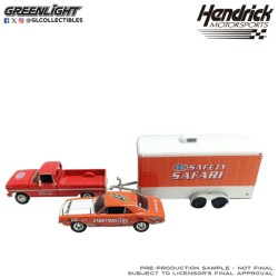 GL31190-A - 1/64 RACING HITCH AND TOW SERIES 6 - FORD F-250 1969 AND CHEVY Z/28 CAMARO 1969 - DAN FLETCHER WITH ENCLOSED HAULER SAFETY SAFARI