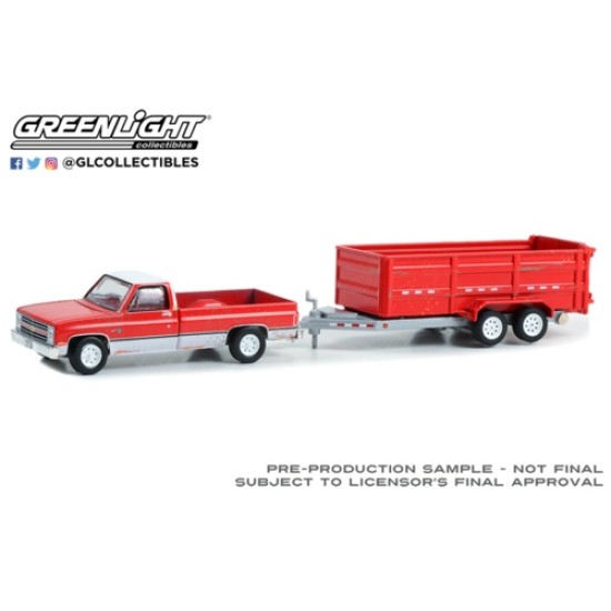 1/64 1983 CHEVROLET SCOTTSDALE K20 WITH DOUBLE AXLE DUMP TRAILER 32280-C