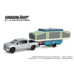 1/64 HITCH AND TOW 2024 CHEVROLET SILVERADO HIGH COUNTRY WITH CAMPER 32320-D