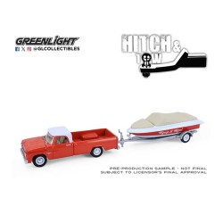 GL32330-A - 1/64 HITCH AND TOW SERIES 33 - 1967 DODGE D-100 WITH BOAT AND TRAILER