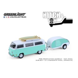 GL32330-B - 1/64 HITCH AND TOW SERIES 33 - 1971 VOLKSWAGEN TYPE 2 WITH SURFBOARDS AND TEATDROP TRAILER