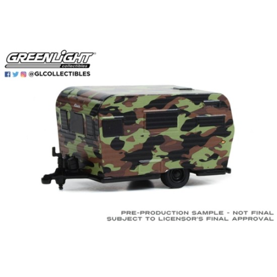 1/64 HITCHED HOMES SERIES 13 1958 SIESTA TRAVEL TRAILER CAMOUFLAGE