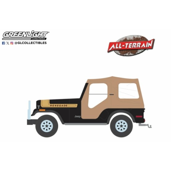 GL35290-C - 1/64 ALL TERRAIN SERIES 16 - 1976 JEEP CJ-5 RENEGADE LIFTED WITH OFF-ROAD BUMPER - BLACK