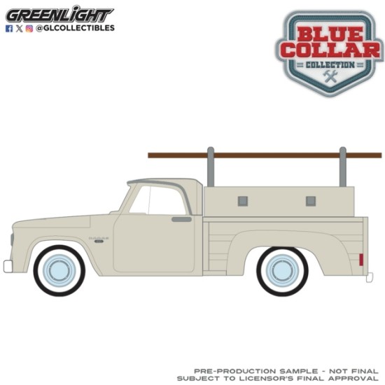 GL35320-A - 1/64 BLUE COLLAR COLLECTION SERIES 15 - 1963 DODGE D-100 WITH LADDER RACK - SAND DUNE WHITE GL35320-A - 1/64 BLUE COLLAR COLLECTION SERIES 15 - 1963 DODGE D-100 WITH LADDER RACK - SAND DUNE WHITE