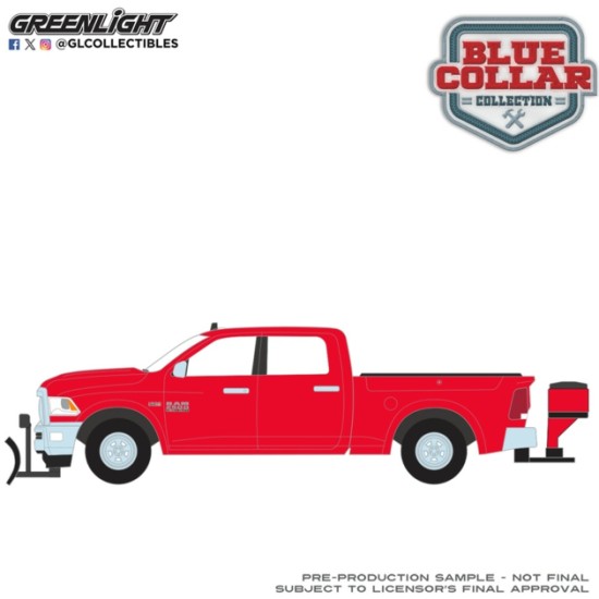 GL35320-C - 1/64 BLUE COLLAR COLLECTION SERIES 15 - 2016 RAM 2500 WITH SALT SPREADER AND SNOW PLOW - AGRICULTURE RED