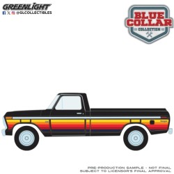 GL35320-E - 1/64 BLUE COLLAR COLLECTION SERIES 15 - 1977 FORD F-100 WITH BED COVER - BLACK WITH FREE WHEELING STRIPES