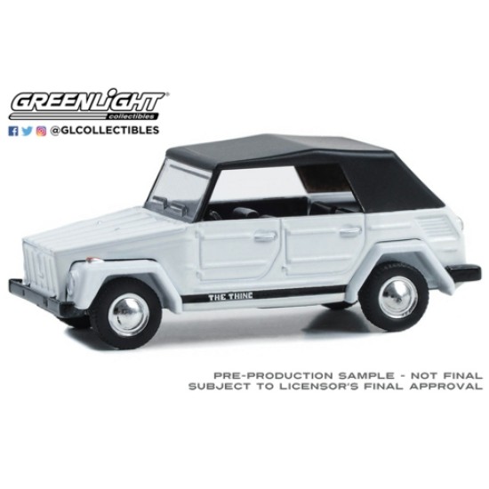 GL36090-D - 1/64 CLUB VEE-DUB SERIES 18 - 1973 VOLKSWAGEN THING (TYPE 181) - WHITE WITH BLACK SOFT TOP SOLID PACK