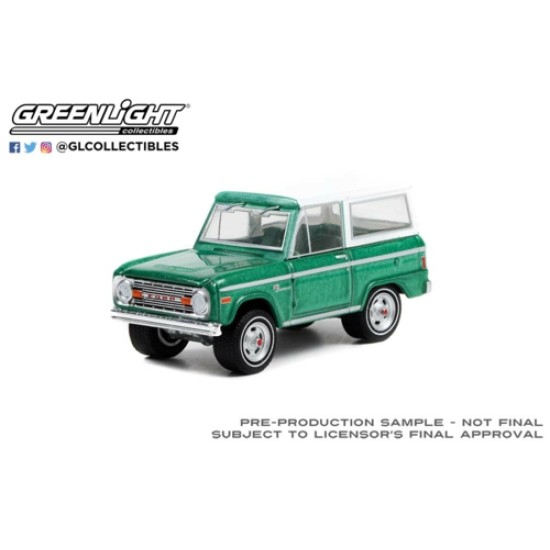 1/64 BARRETT-JACKSON 'SCOTTSDALE EDITION' SERIES 9 1977 FORD BRONCO (LOT NO.1001.1) JADE GLOW WITH HOUNDSTOOTH INTERIOR