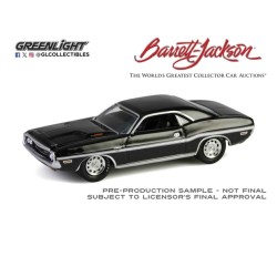 1/64 BARRETT-JACKSON 1970 DODGE CHALLENGER R/T 440 BLACK SCOTTSDALE 2024 37320-D 1/64 BARRETT-JACKSON 1970 DODGE CHALLENGER R/T 440 BLACK SCOTTSDALE 2024 37320-D