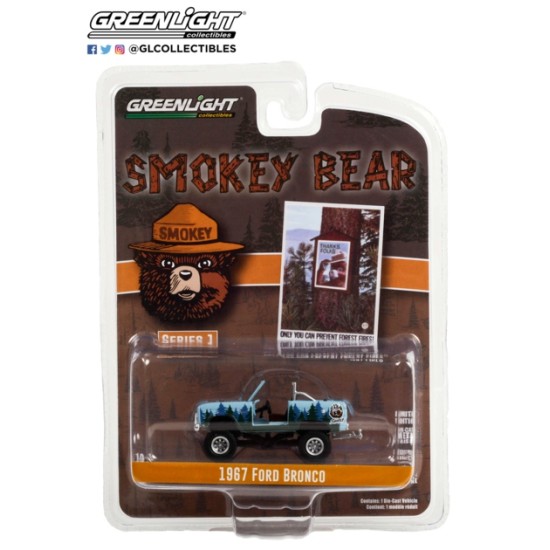 1/64 SMOKEY BEAR SERIES 1 1967 FORD BRONCO (DOORS REMOVED) ONLY YOU CAN PREVENT FOREST FIRES