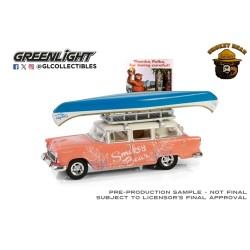 1/64 SMOKEY BEAR 1955 CHEVROLET TWO-TEN TRADESMAN W/ ROOF RACK AND CANOE 38070-A 1/64 SMOKEY BEAR 1955 CHEVROLET TWO-TEN TRADESMAN W/ ROOF RACK AND CANOE 38070-A
