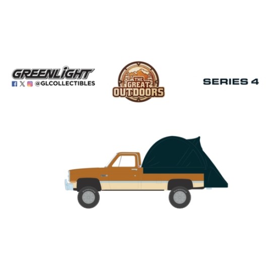 GL38080-B - 1/64 THE GREAT OUTDOORS SERIES 4 - 1986 GMC SIERRA LIFTED - DESERT SAND AND DOESKIN TAN WITH MODERN TRUCK