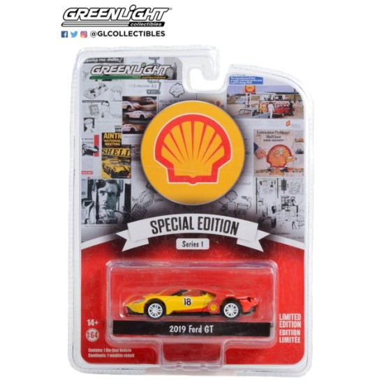 1/64 SHELL OIL SPECIAL EDITION SERIES 1 2019 FORD GT NO.18 SHELL OIL