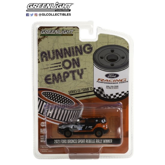 1/64 RUNNING ON EMPTY SERIES 13 - 2021 FORD BRONCO SPORT NO.201 REBELLE RALLY WINNER FORD PERFORMANCE