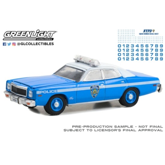 1/64 HOT PURSUIT 1977 PLYMOUTH FURY NYPD 42773