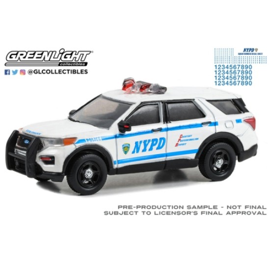 1/64 HOT PURSUIT 2020 FORD POLICE INTERCEPTOR UTILITY NYPD 42776